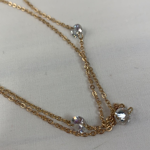 LOFT Outlet Lariat Style Gold Tone Necklace With Rhinestones - Extra Long NWT - Picture 5 of 6